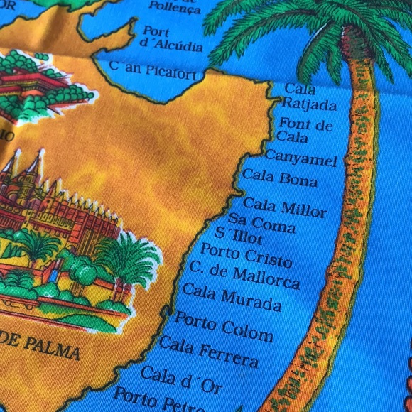 🌻4/$20 Vintage Linen Souvenir Mallorca Tea Towels Napkins Set New - Picture 5 of 8
